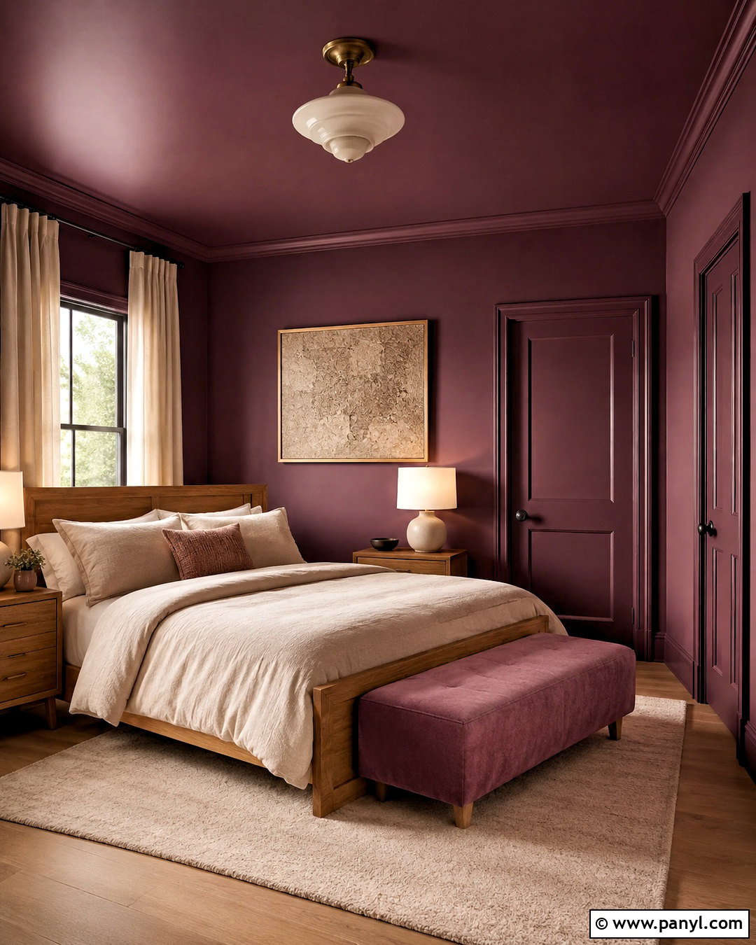 Plum Color-Drenched Bedroom - 20 plum room ideas