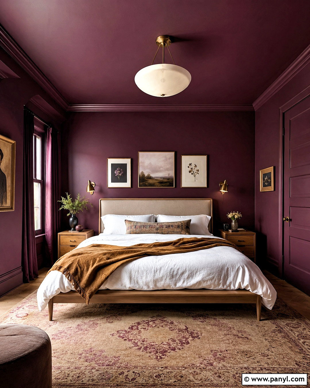 Plum Color Drenched Bedroom - 20 plum decor ideas