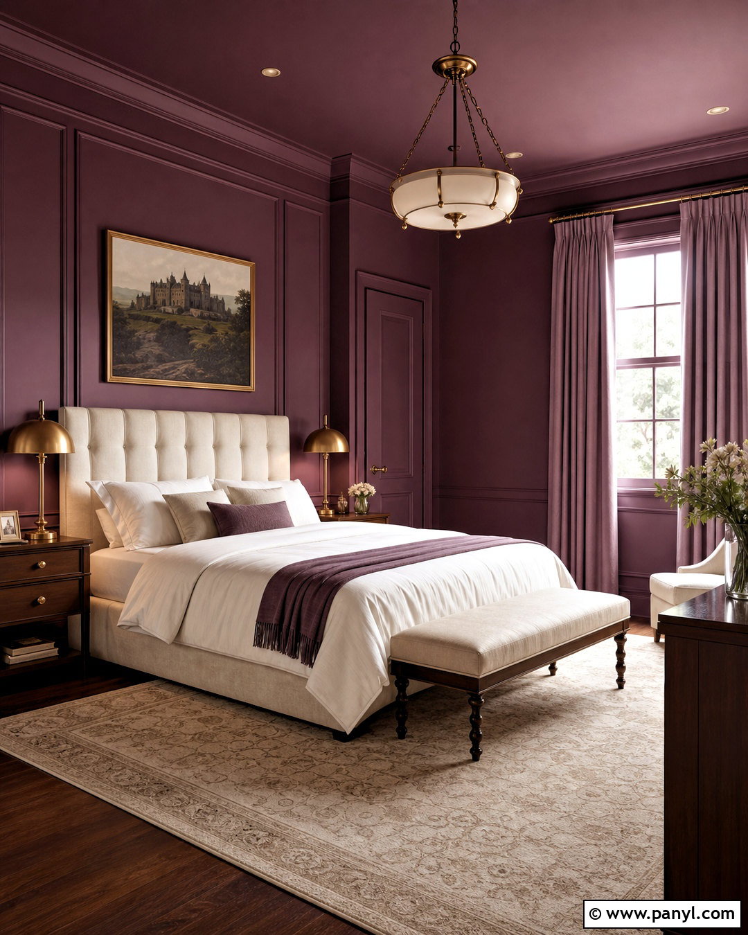 Plum Color Drenched Paint Wall - 20 royal paint wall design ideas