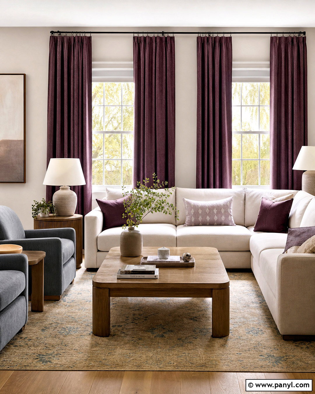 Plum Curtain Living Room - 20 plum living room ideas