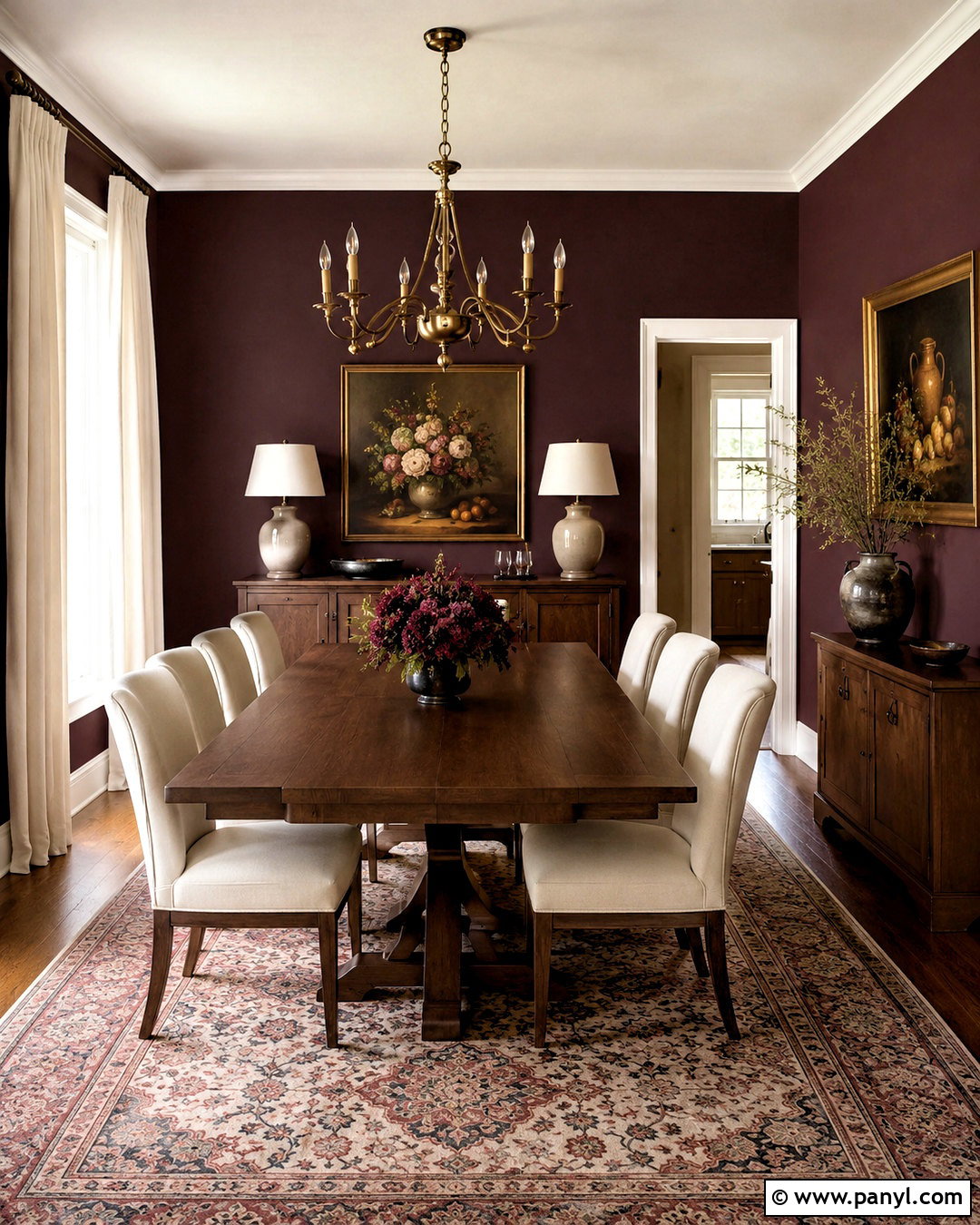 Plum Dining Room With Walnut Furniture - 20 plum decor ideas
