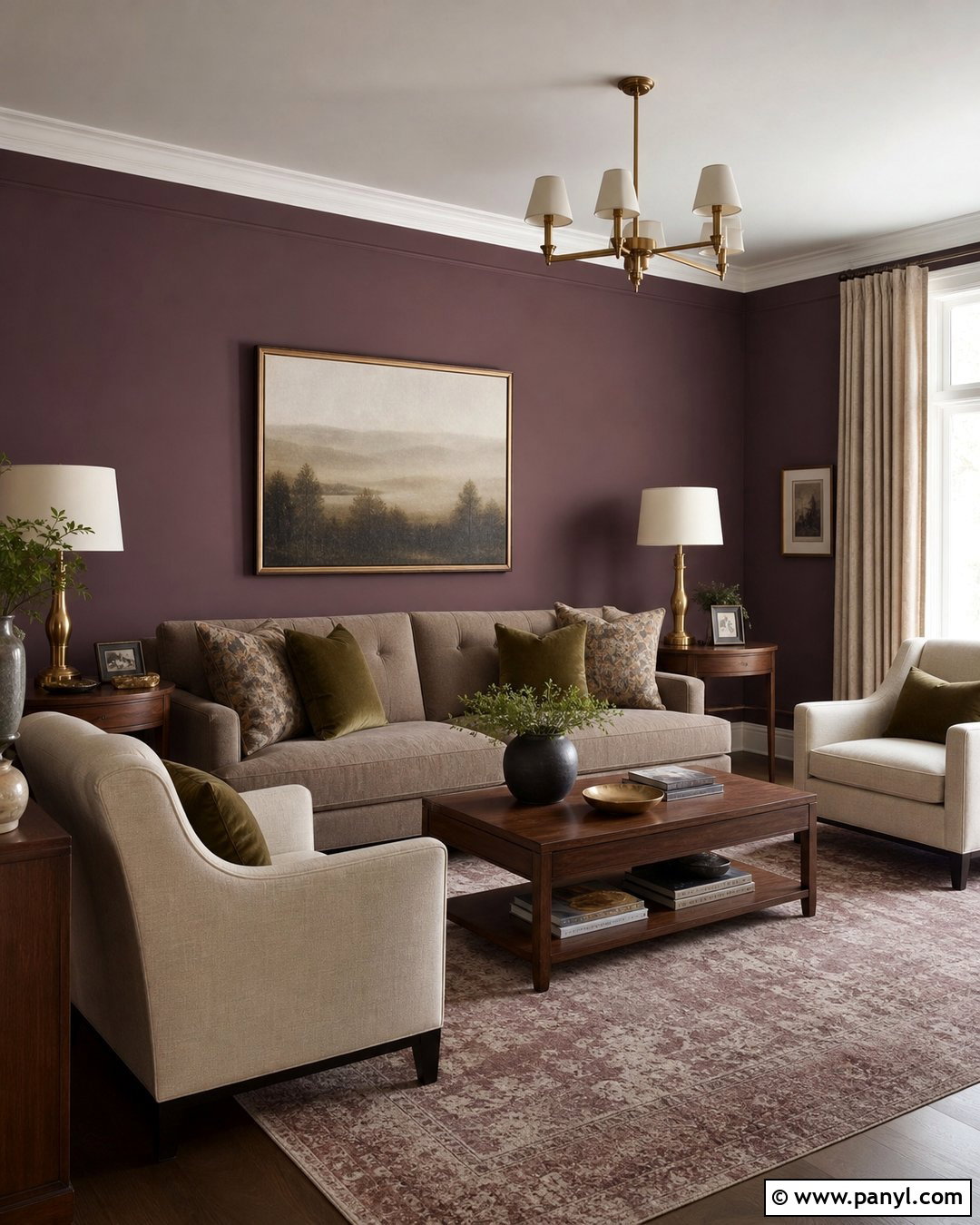Plum Drawing Room Wall Colour - 30 drawing room wall colour ideas