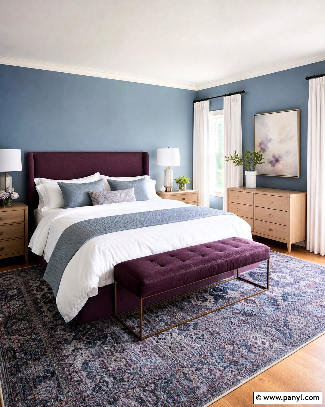Plum Dusty Blue And White Palette - 20 plum color palette ideas