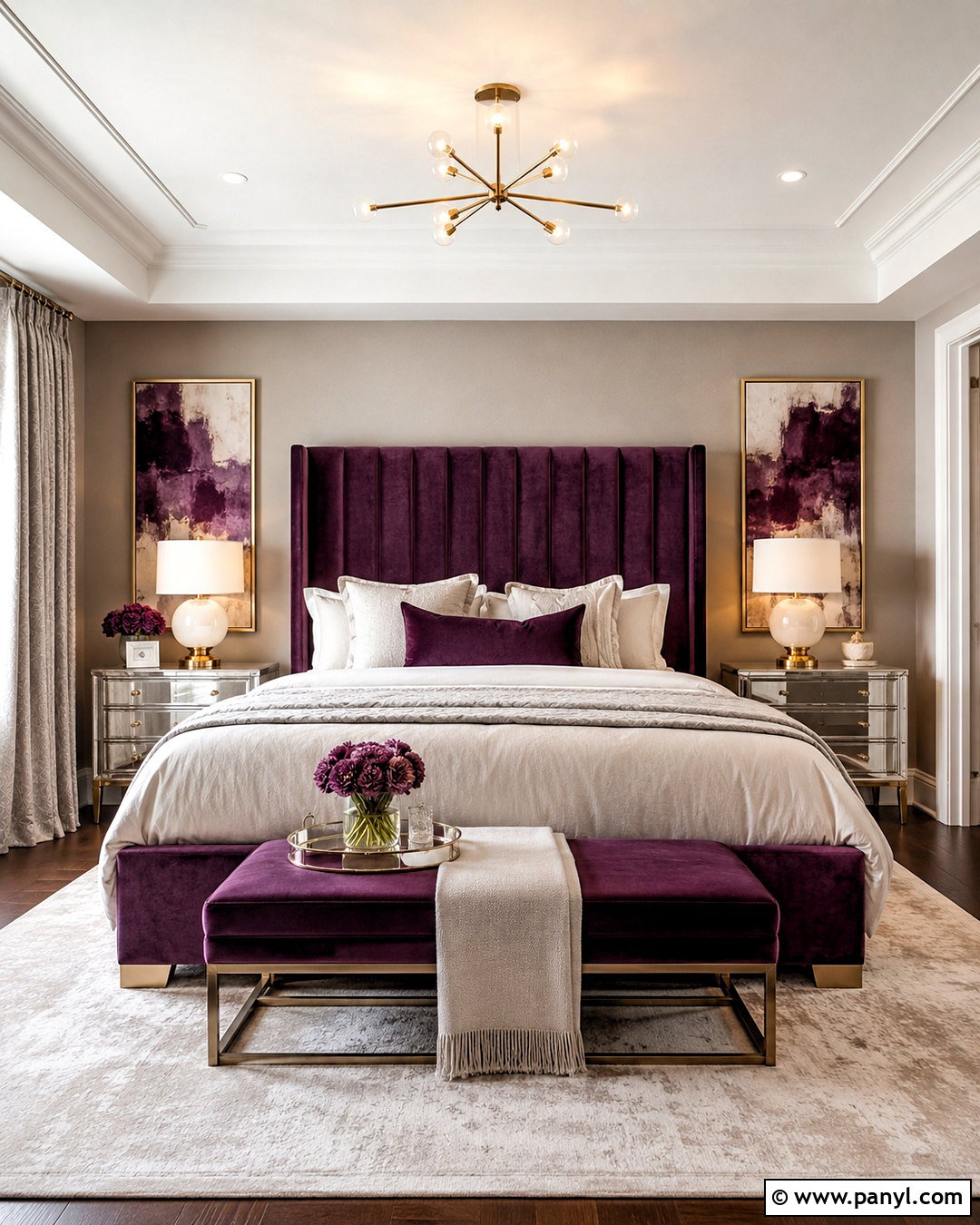 Plum Glam Bedroom - 20 plum room ideas