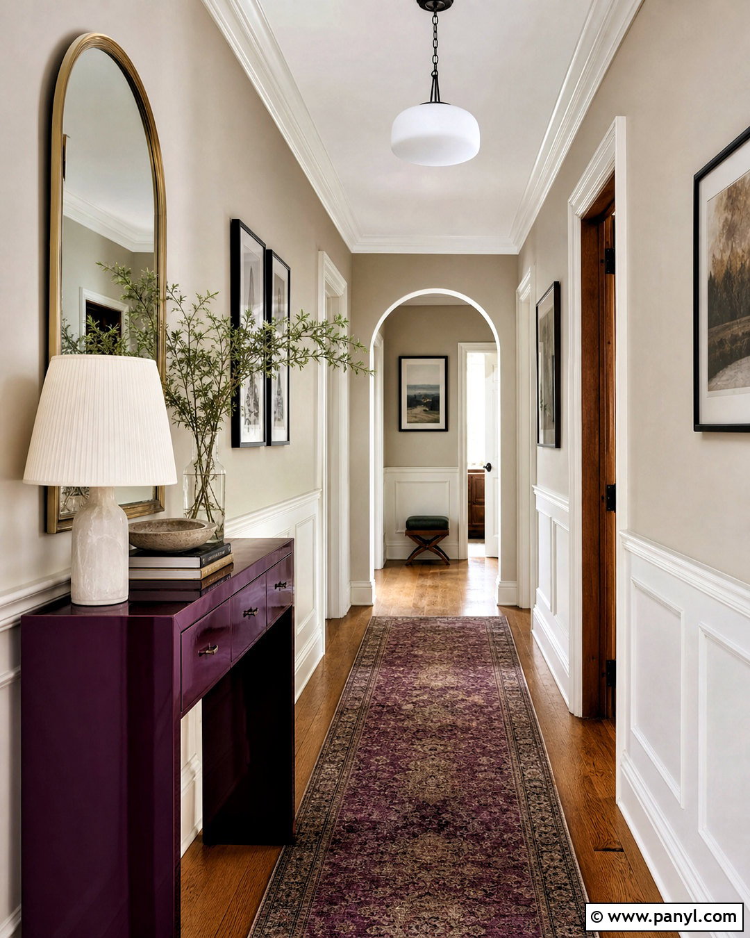 Plum High Gloss Hallway Console - 20 high gloss furniture ideas