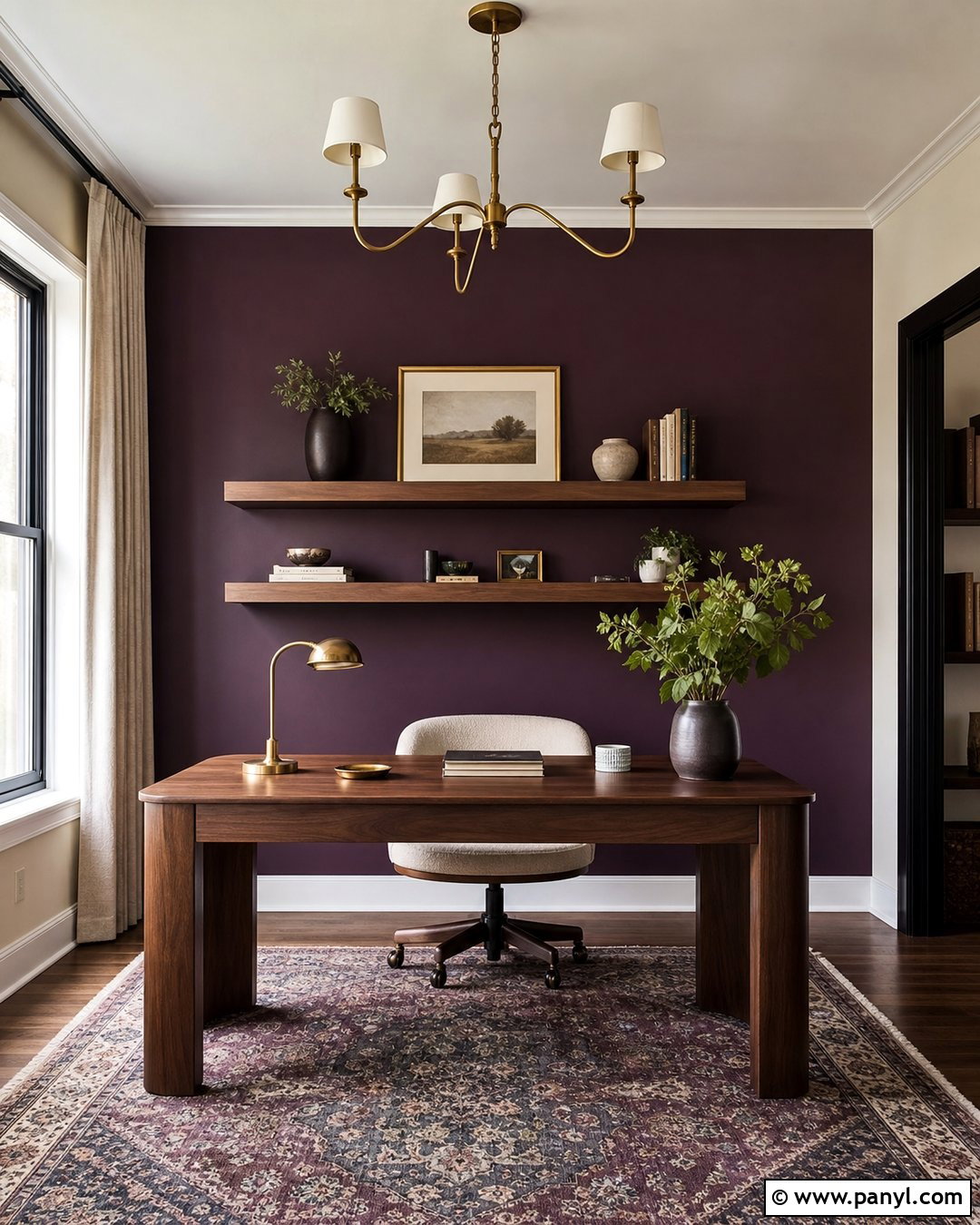 Plum Home Office Accent Wall - 25 Home Office Accent Wall Color Ideas