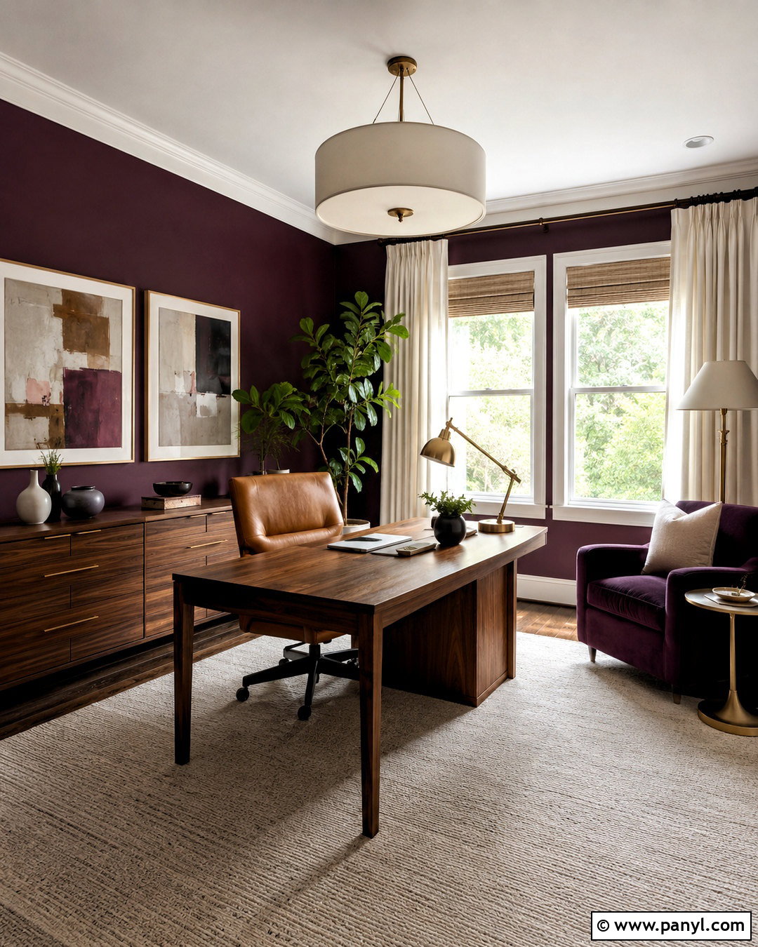 Plum Home Office - 20 plum decor ideas