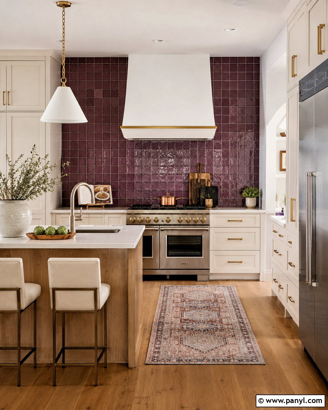 Plum Kitchen Backsplash With White Cabinets - 20 plum kitchen ideas