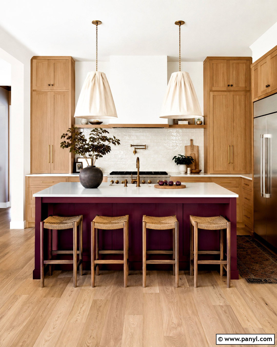 Plum Kitchen Island With Oak Cabinets - 20 plum kitchen ideas