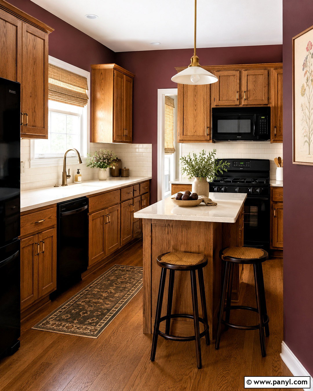 Plum Kitchen Walls With Wood Cabinets - 20 plum kitchen ideas