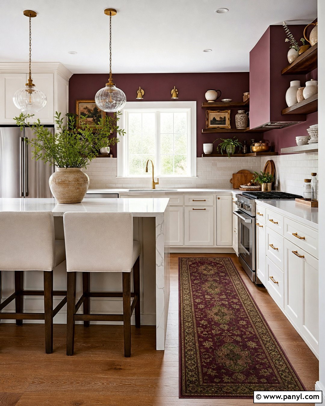 Plum Kitchen Walls - 30 White Kitchen Wall Color Ideas
