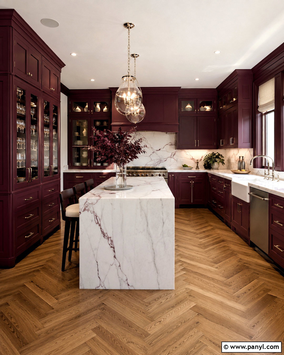 Plum Kitchen With Marble Countertops - 20 plum kitchen ideas