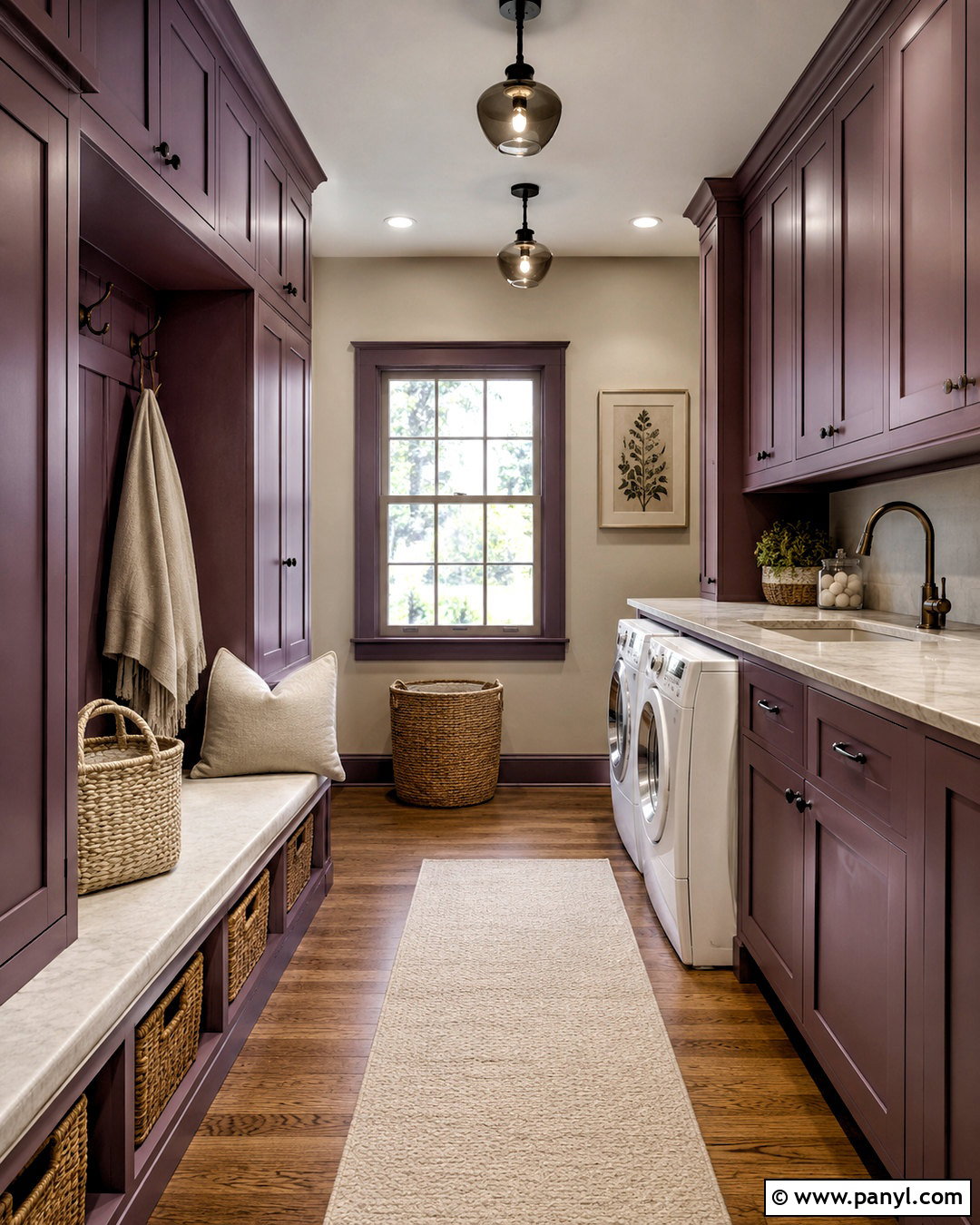 Plum Laundry Room - 20 moody laundry room ideas