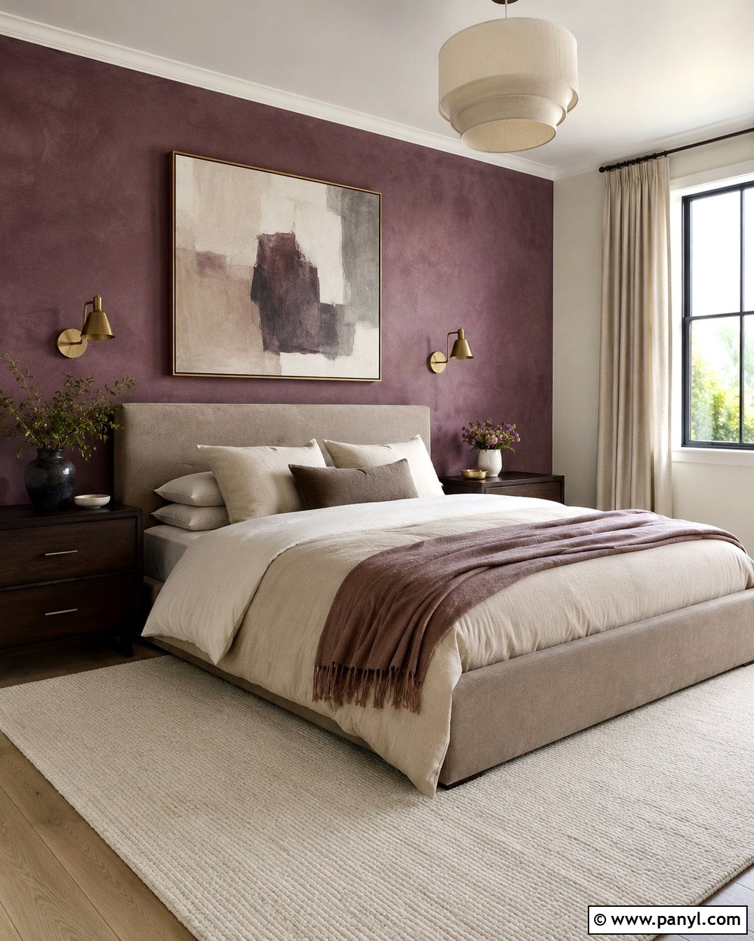 Plum Limewash Accent Wall - 20 Limewash Paint Accent Wall Ideas