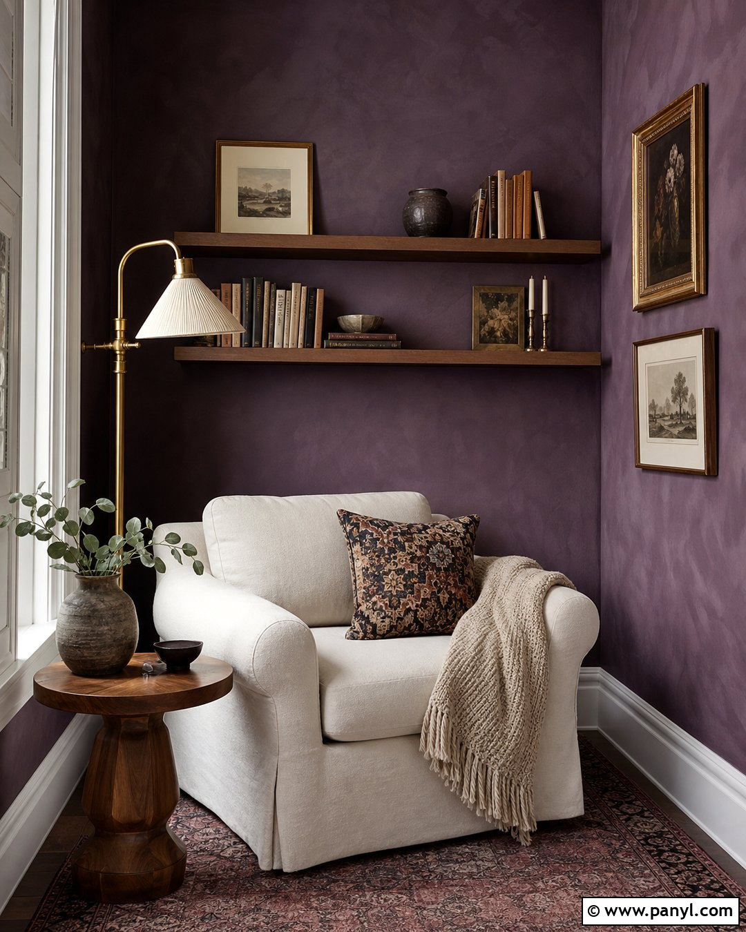 Plum Limewash Reading Nook - 50 Limewash Walls