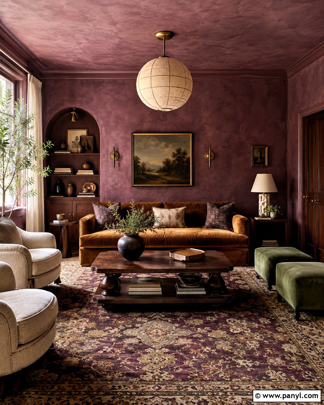 Plum Limewash Texture Sitting Room - 20 limewash texture ideas