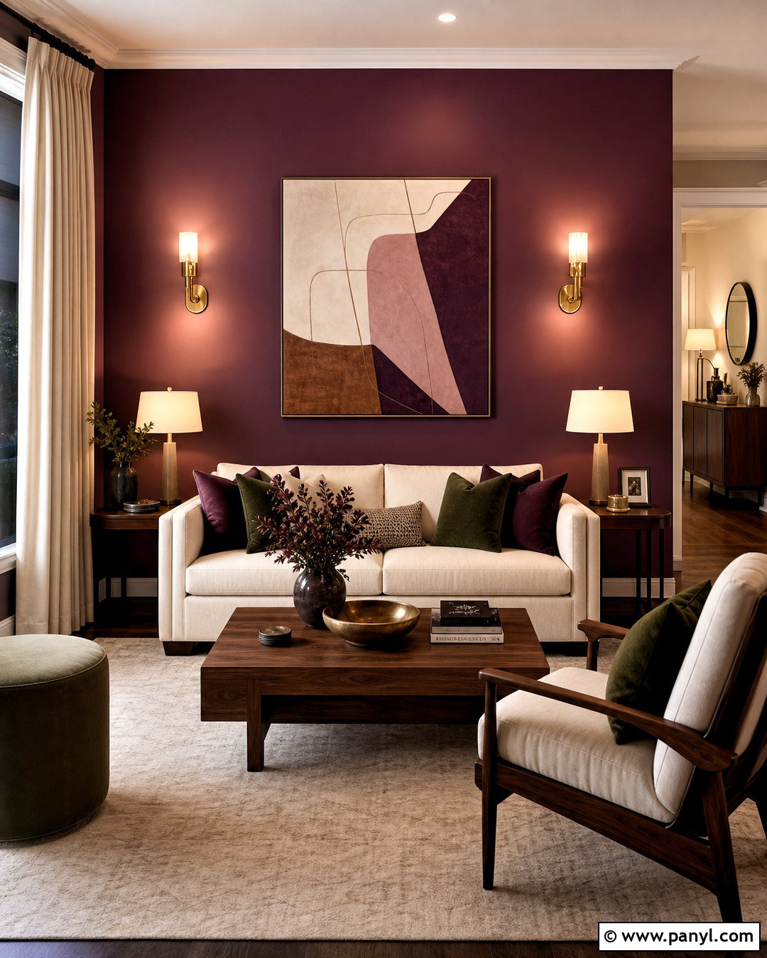 Plum Living Room Accent Wall - 20 living room accent wall color ideas