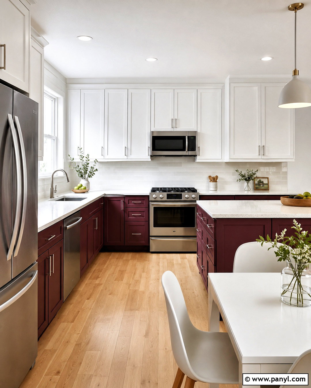 Plum Lower Cabinets With White Upper Cabinets - 20 plum kitchen ideas