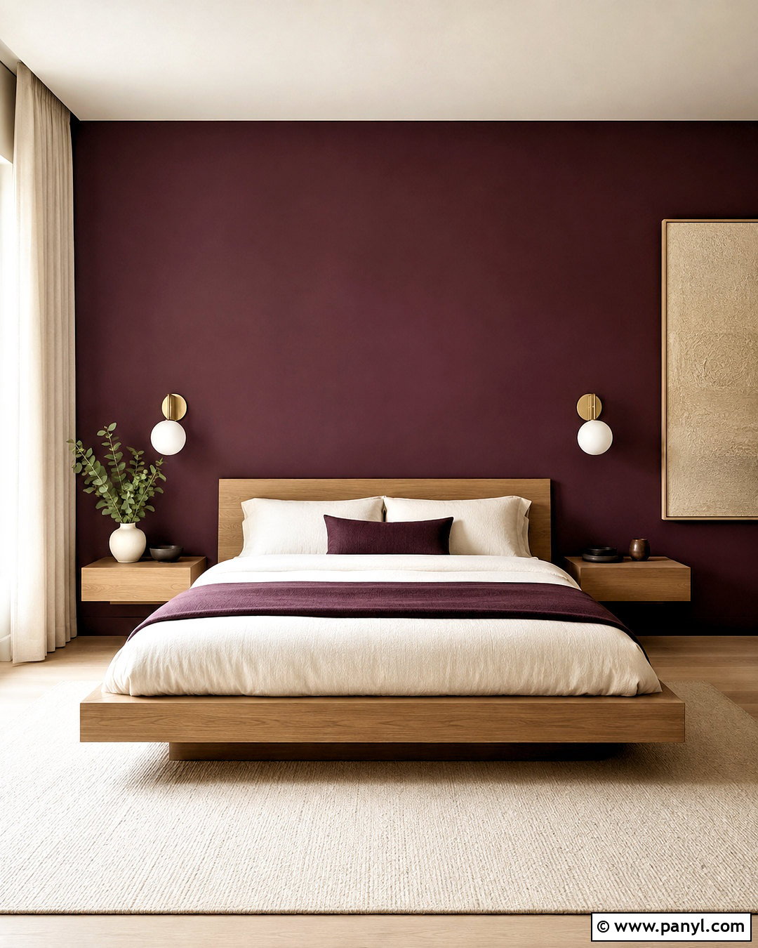 Plum Minimalist Bedroom - 20 plum room ideas