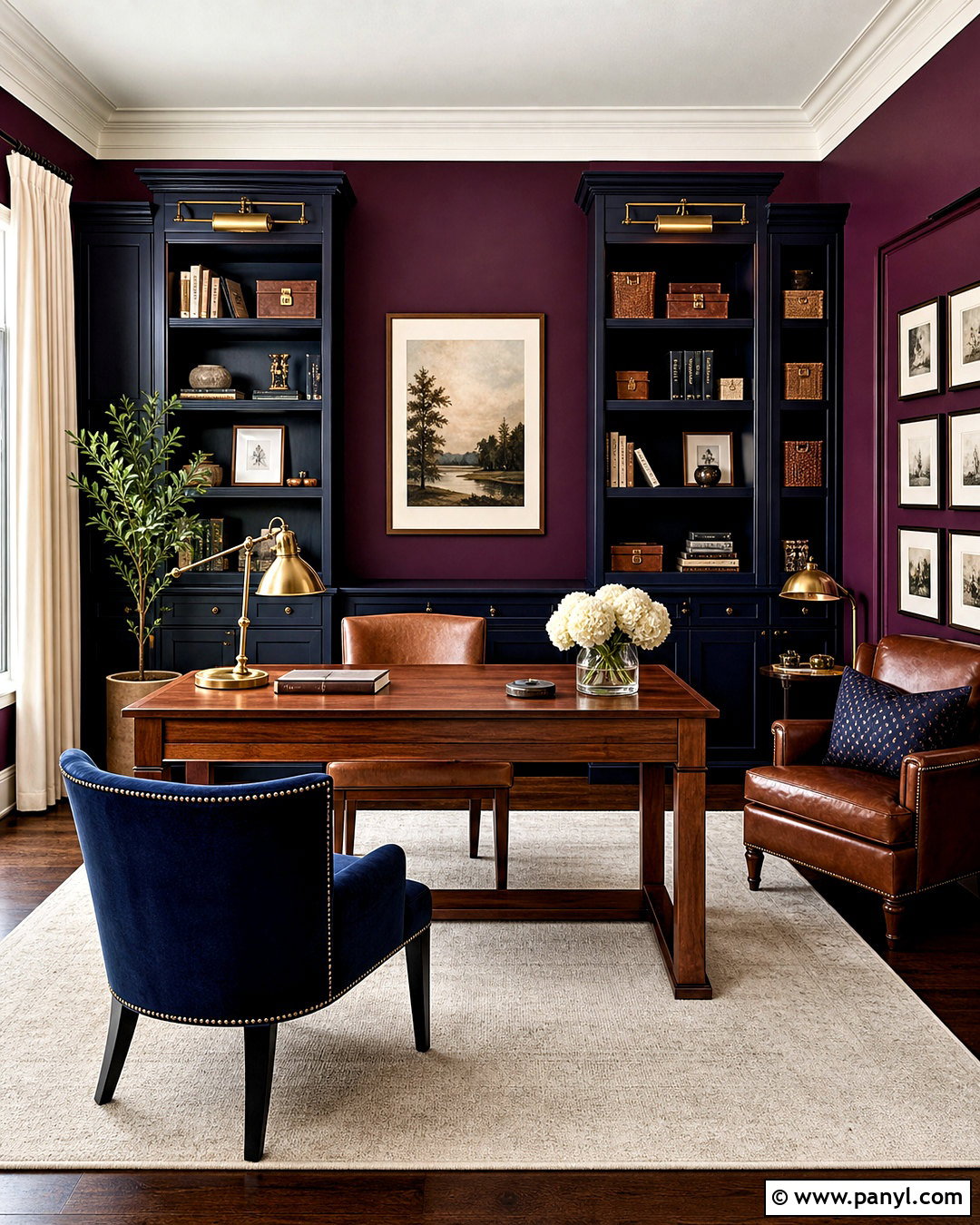 Plum Navy Blue And Brass Palette - 20 plum color palette ideas