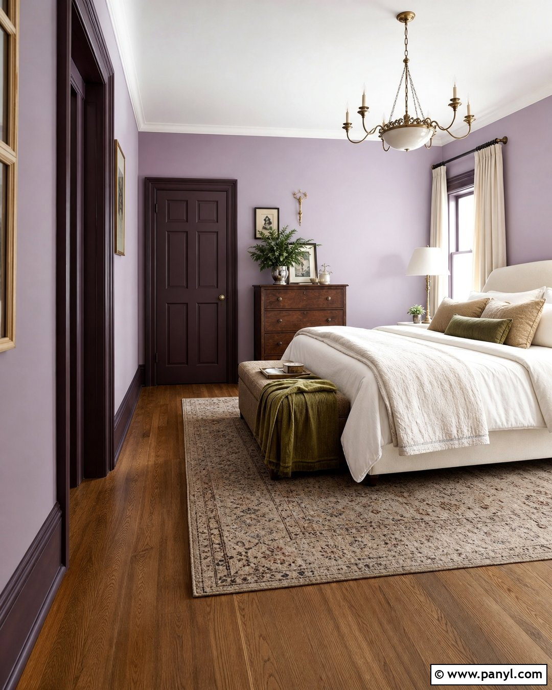 Plum Painted Skirting Boards With Lavender Walls - 30 painted skirting boards colour ideas