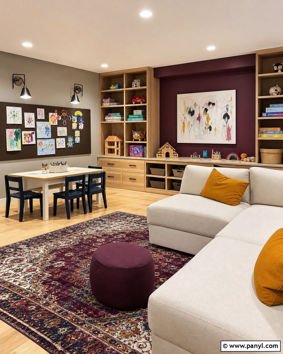 Plum Playroom Accent Wall - 35 playroom wall colors