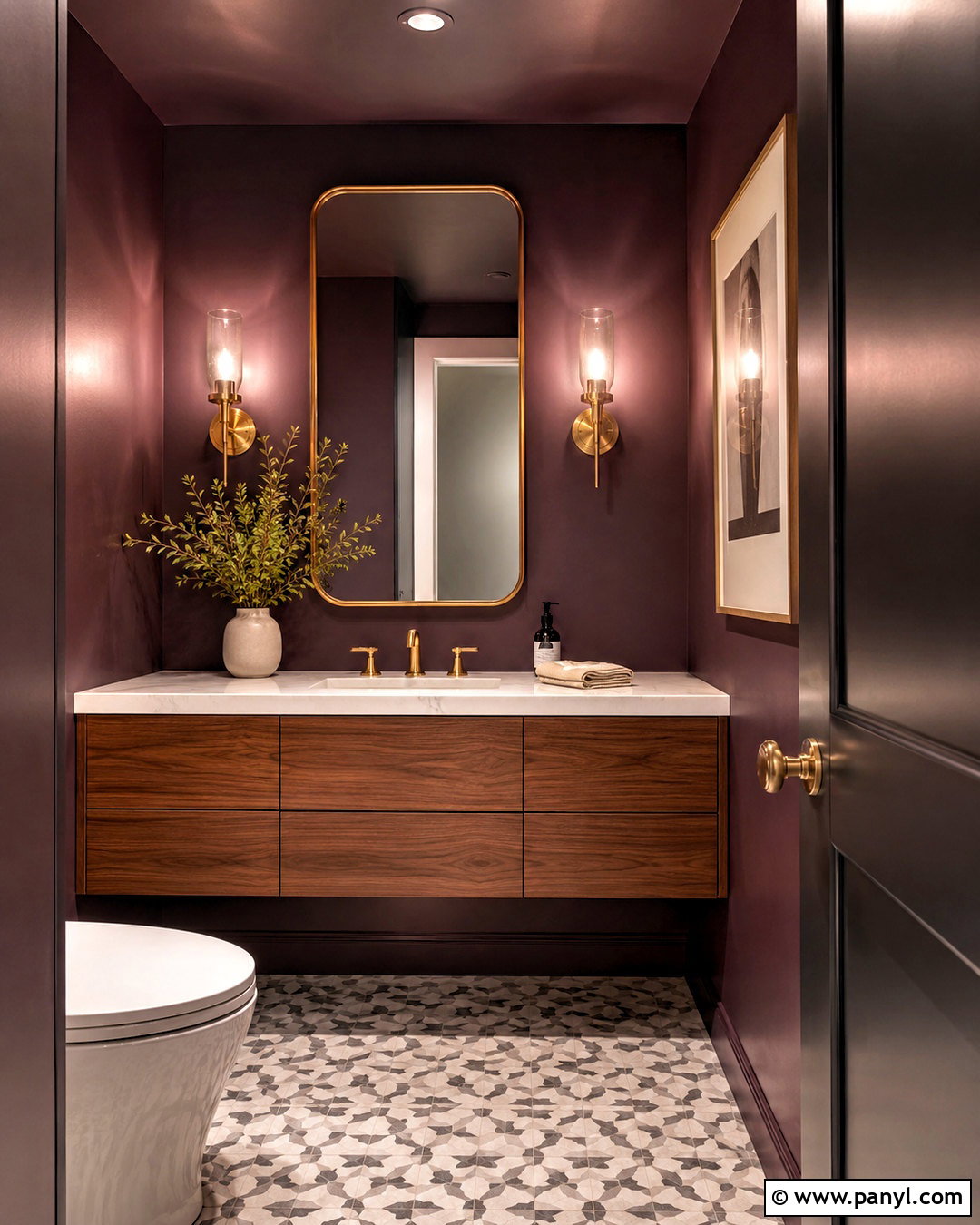 Plum Powder Room Wall Color - 40 Room Wall Color Ideas