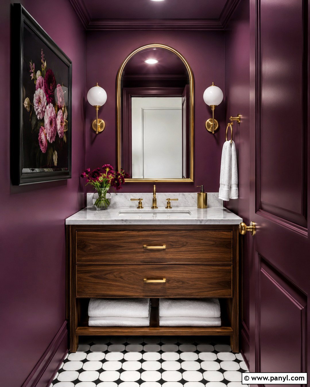 Plum Powder Room Wall Paint - 20 Bold Wall Paint Ideas