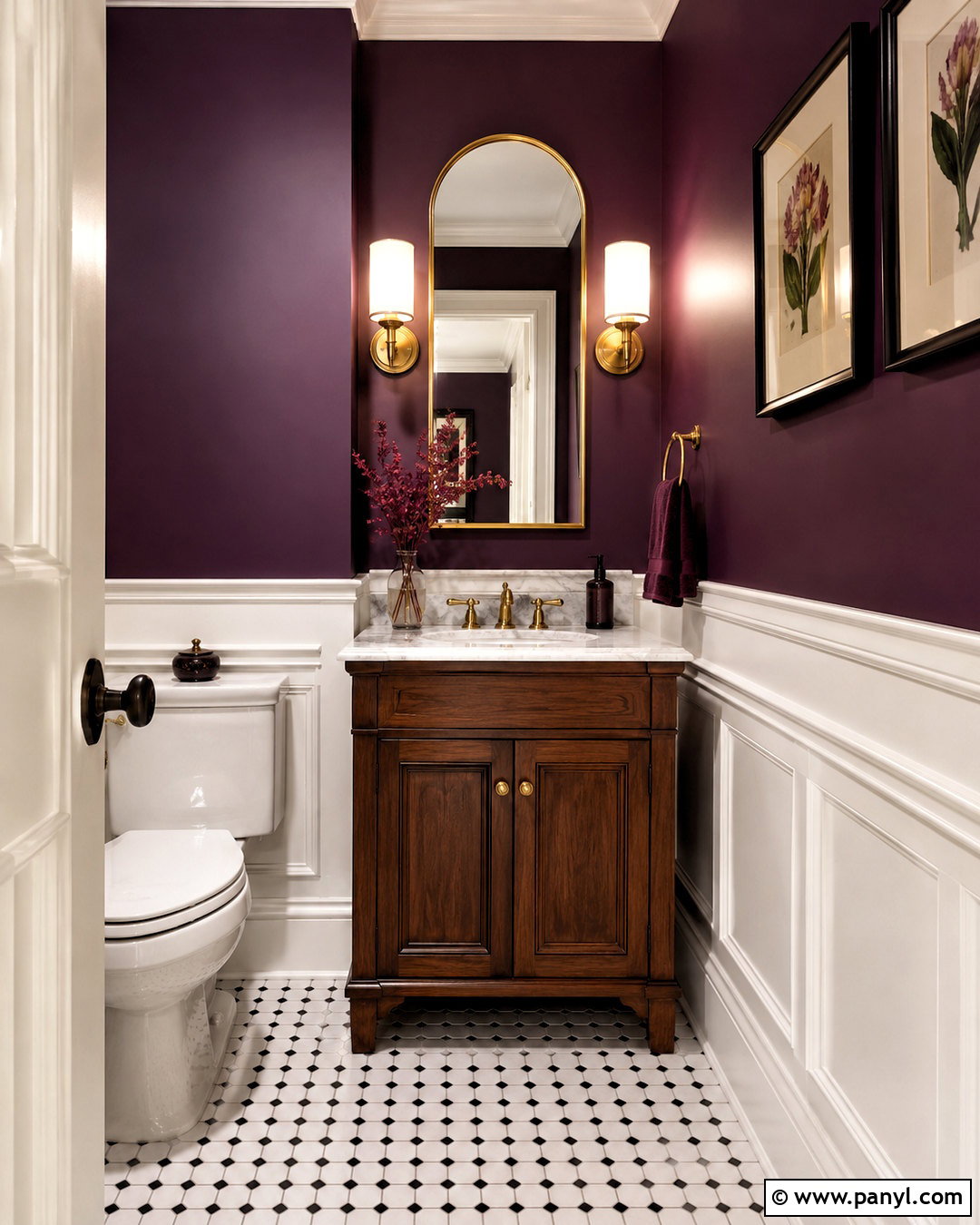 Plum Powder Room - 20 plum room ideas