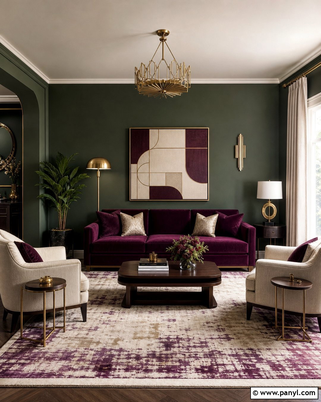 Plum Purple Accent Color For Green Walls - 20 Accent Color For Green Walls