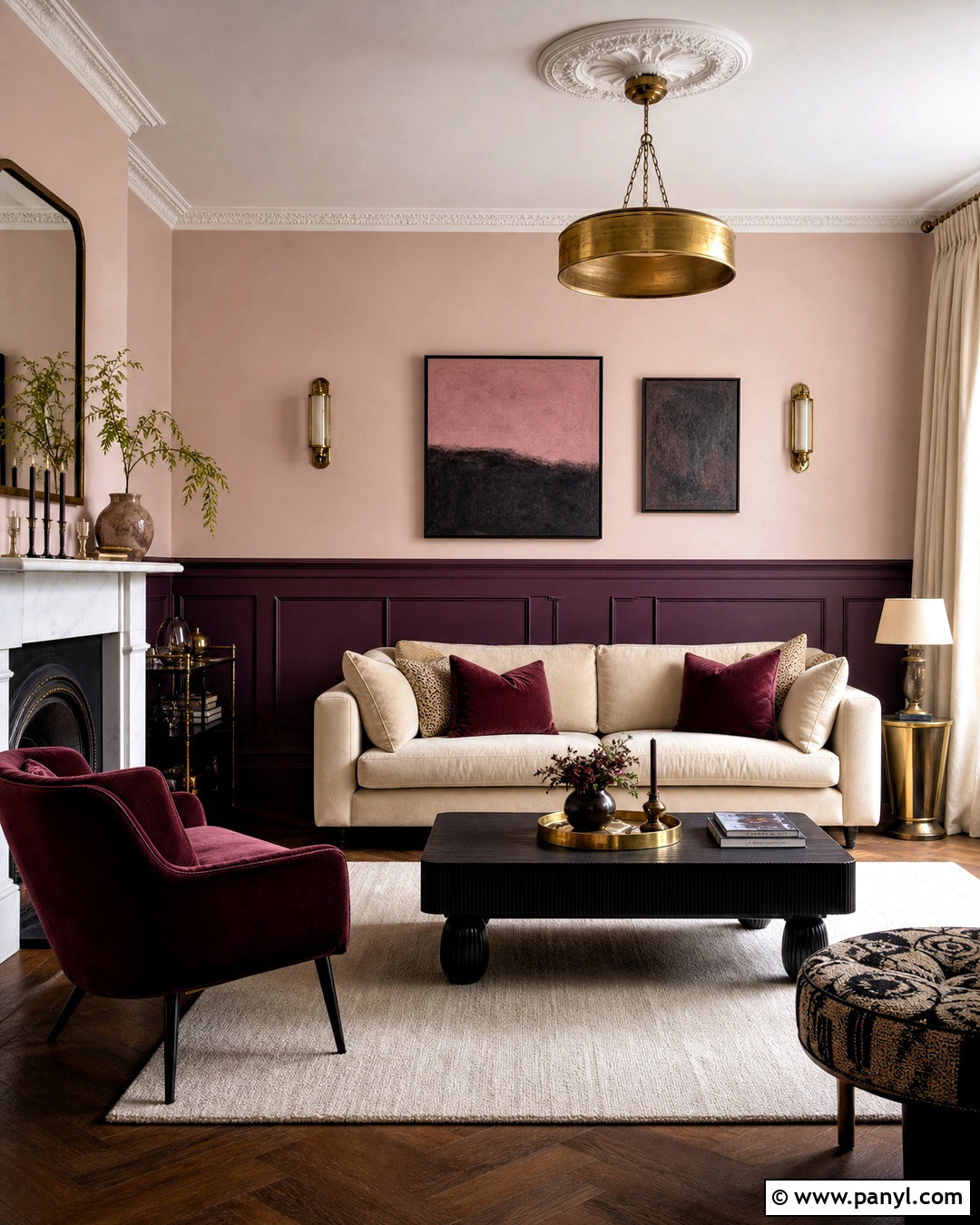 Plum Purple And Pale Pink Living Room Walls - 20 2 tone living room walls paint colors