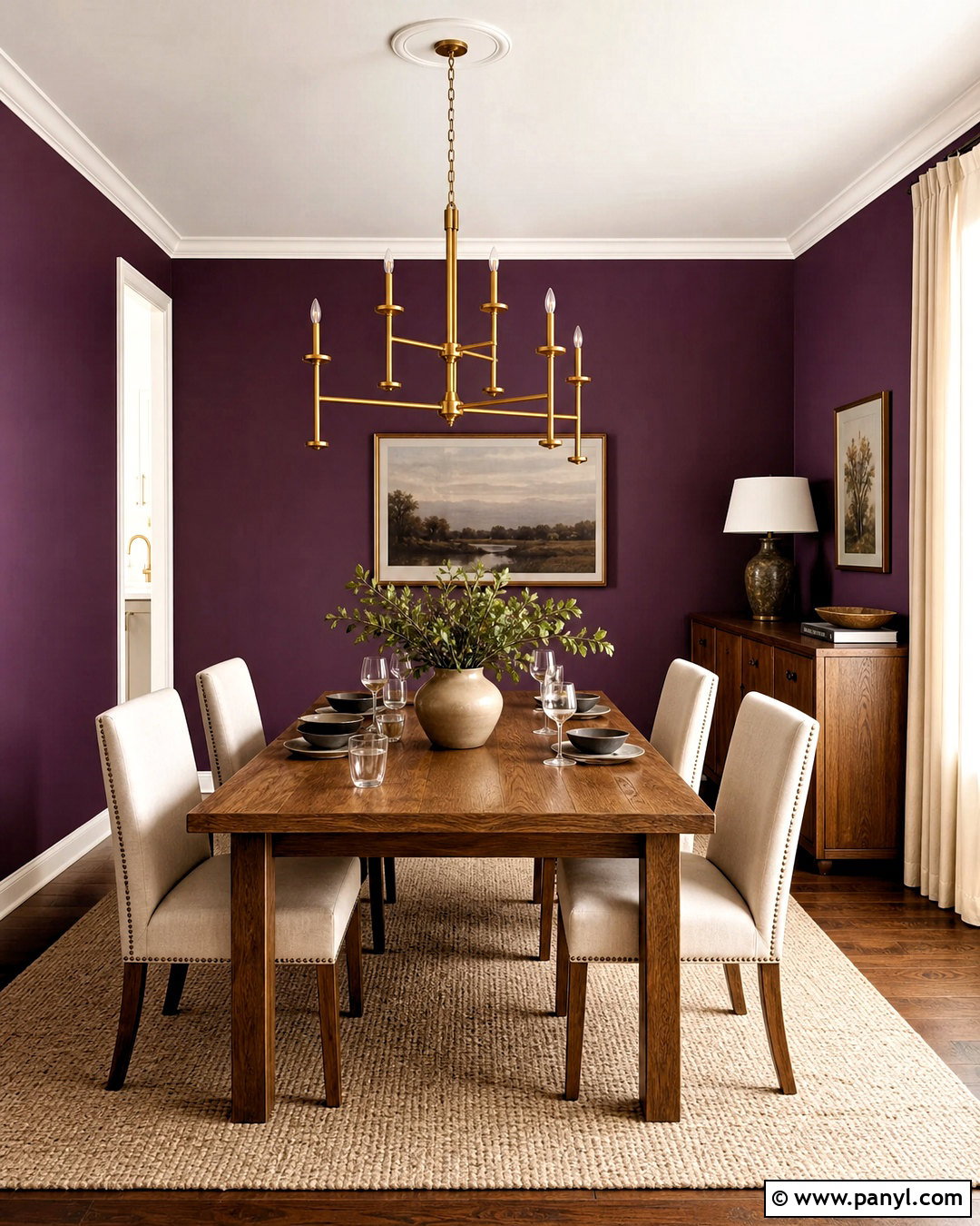 Plum Purple Dining Room - 20 purple room inspo ideas