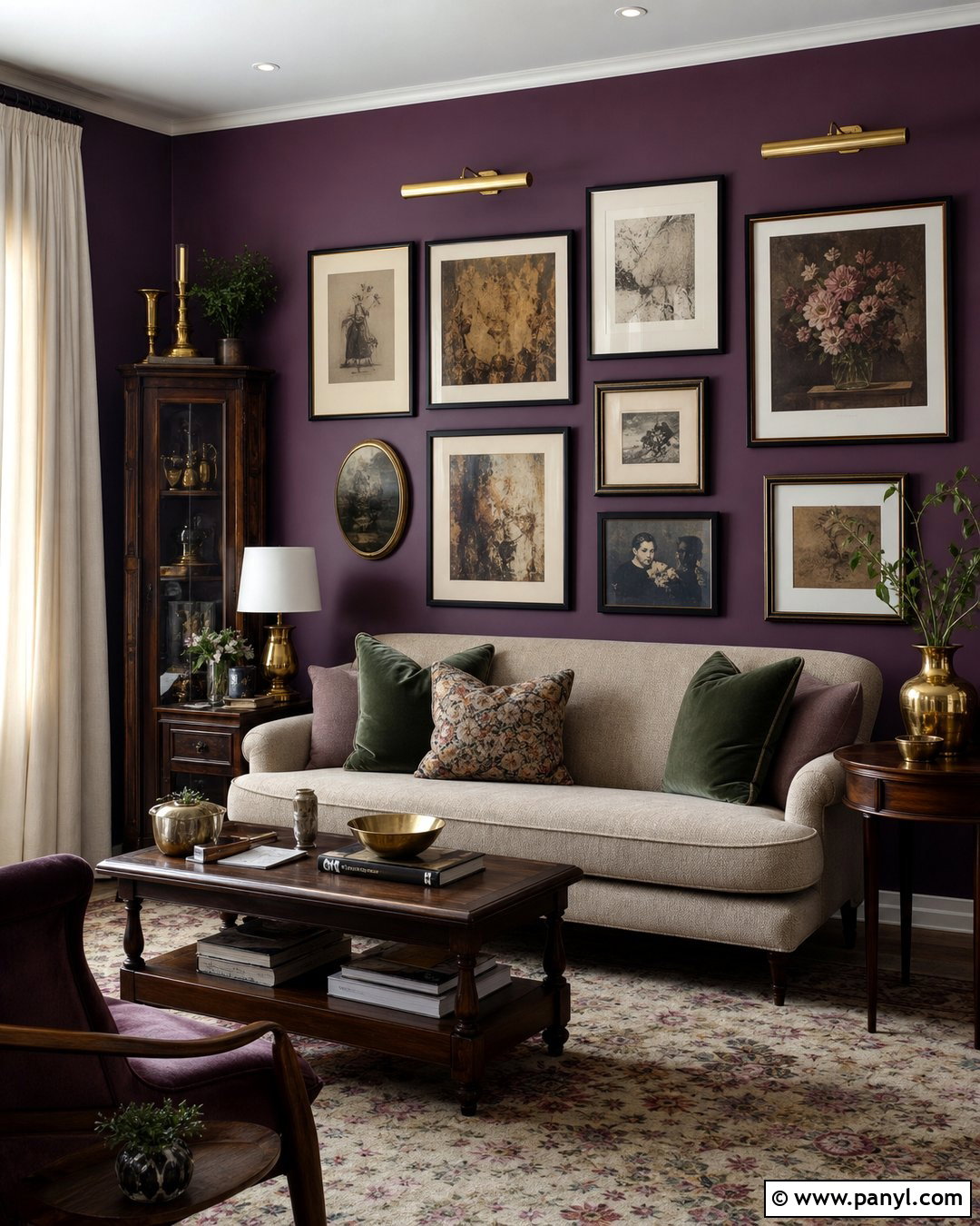 Plum Purple Gallery Wall - 25 Gallery Wall Colors