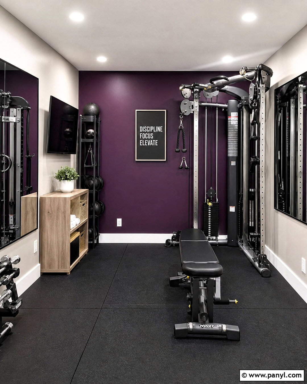 Plum Purple Home Gym - 20 gym colors ideas