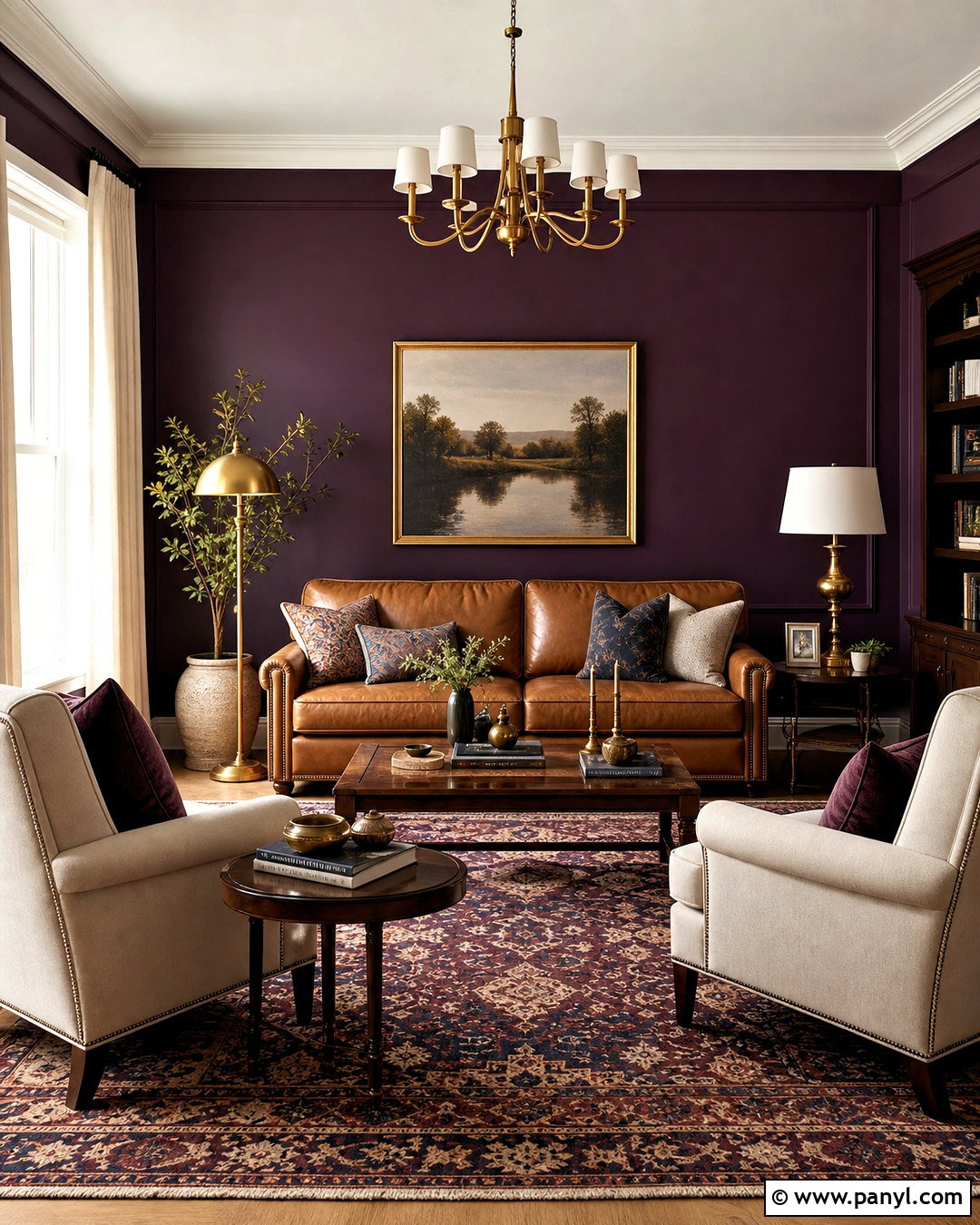 Plum Purple Living Room - 20 purple room paint ideas