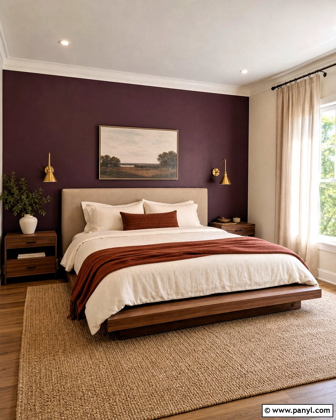 Plum Purple Wall Bedroom - 20 purple wall design ideas