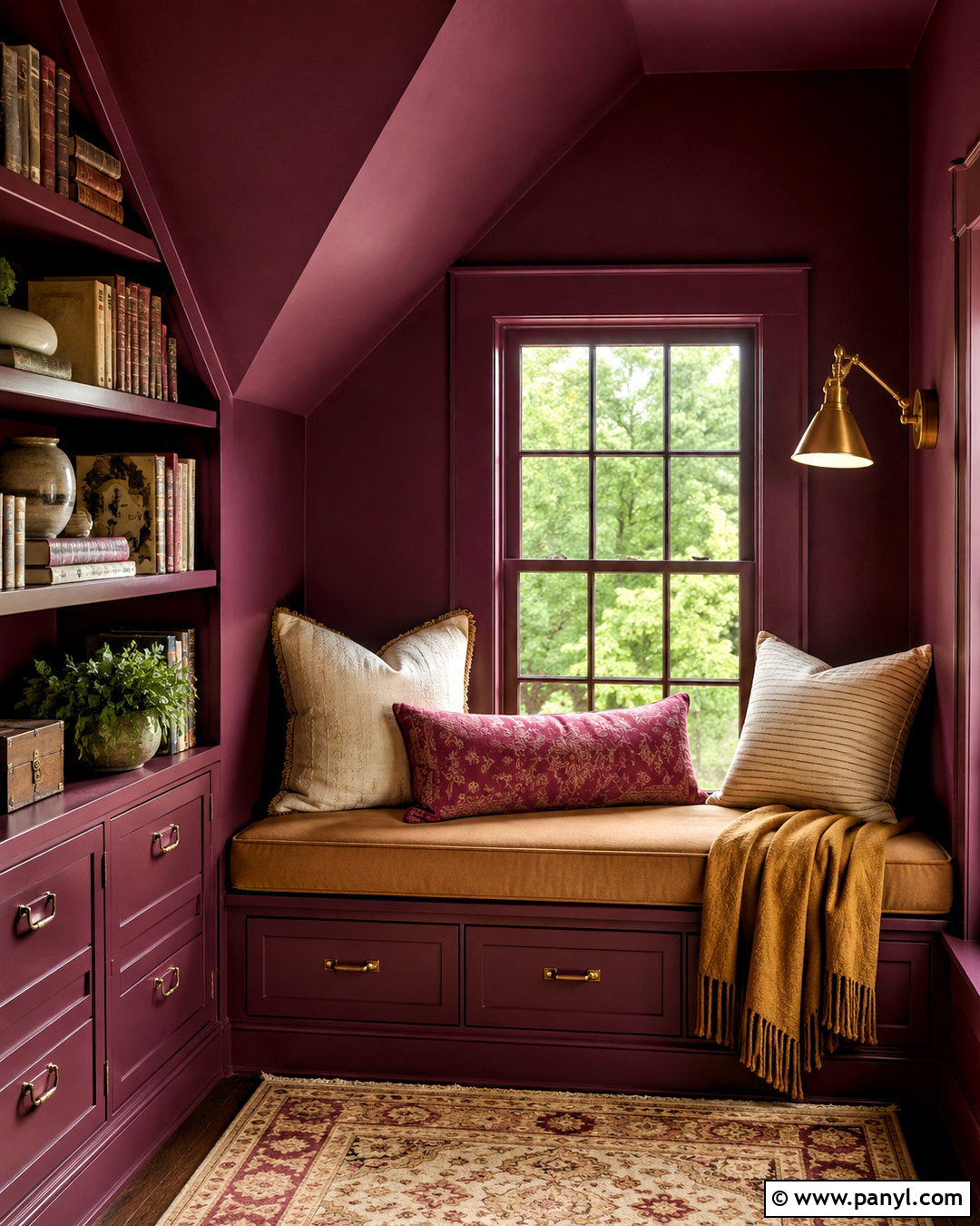 Plum Reading Nook - 20 bold paint colors