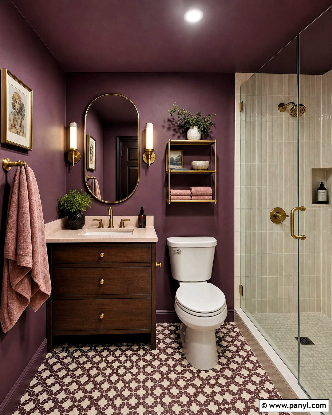 Plum Small Bathroom - 20 small moody bathroom ideas