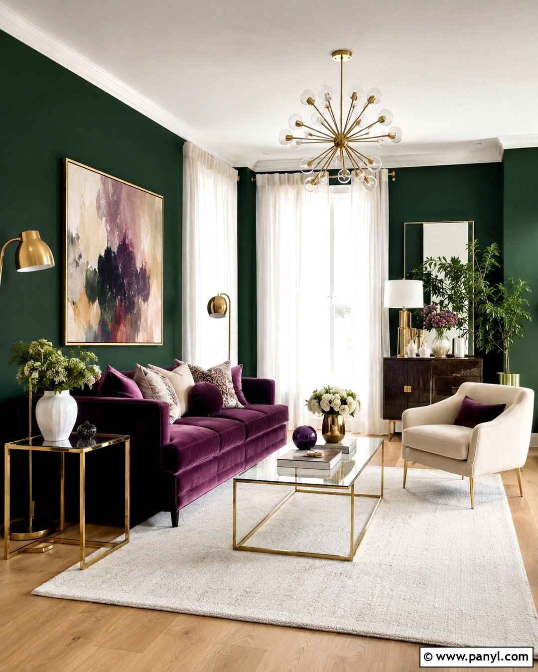 Plum Sofa With Emerald Green Walls - 20 Purple Sofa Green Walls