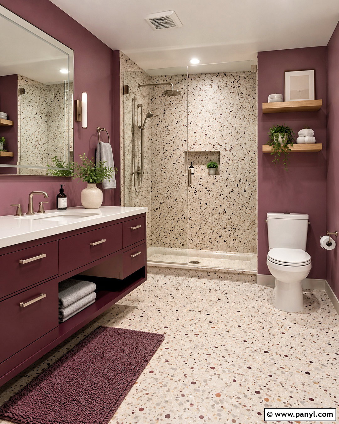 Plum Terrazzo Bathroom - 20 plum bathroom ideas