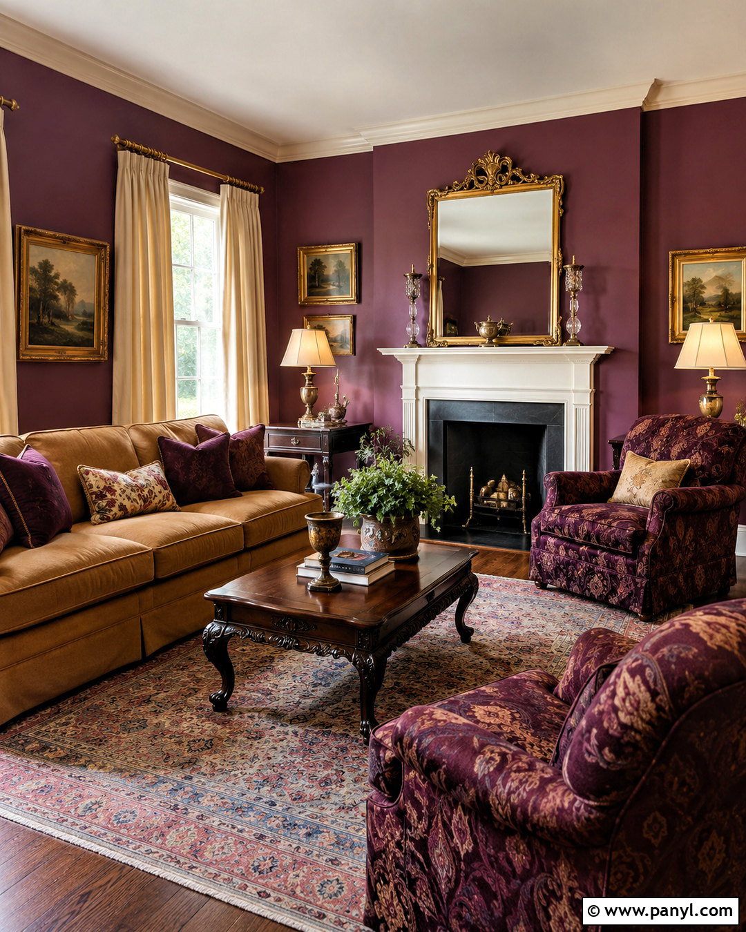 Plum Traditional Living Room - 20 plum room ideas