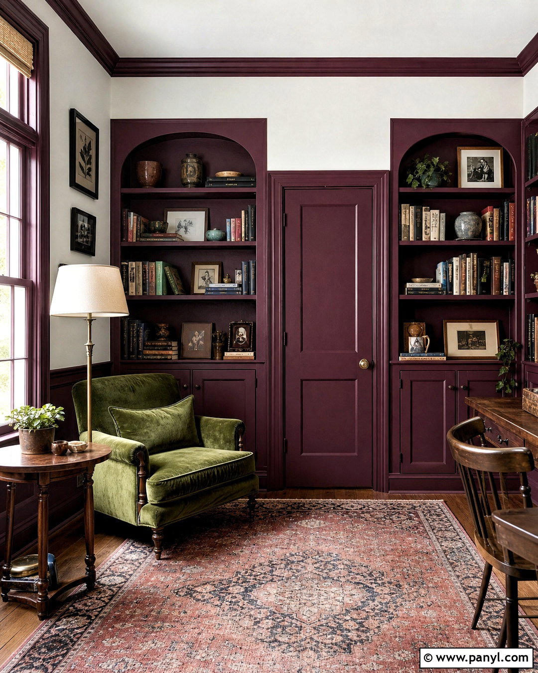 Plum Trim With White Walls - 20 white walls with different color trim ideas