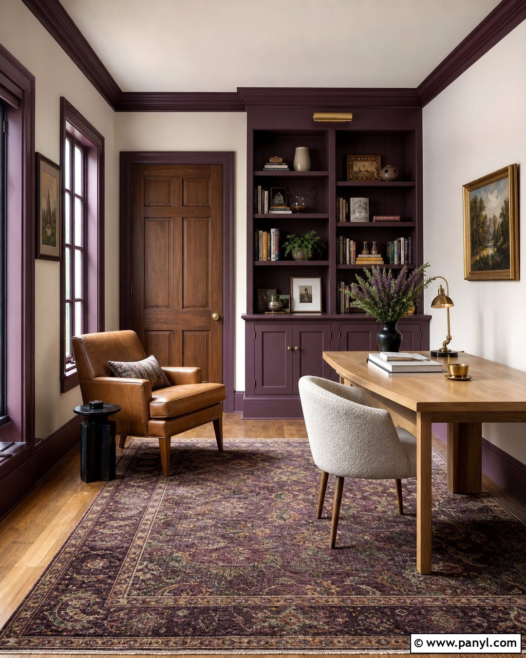 Plum Trim With White Walls - 25 White Wall Colored Trim Ideas