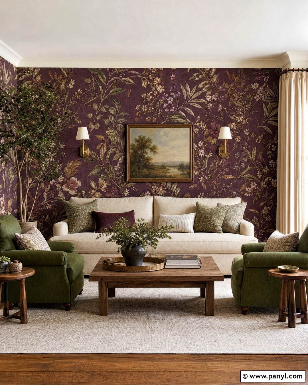 Plum Wallpaper Living Room - 20 plum living room ideas