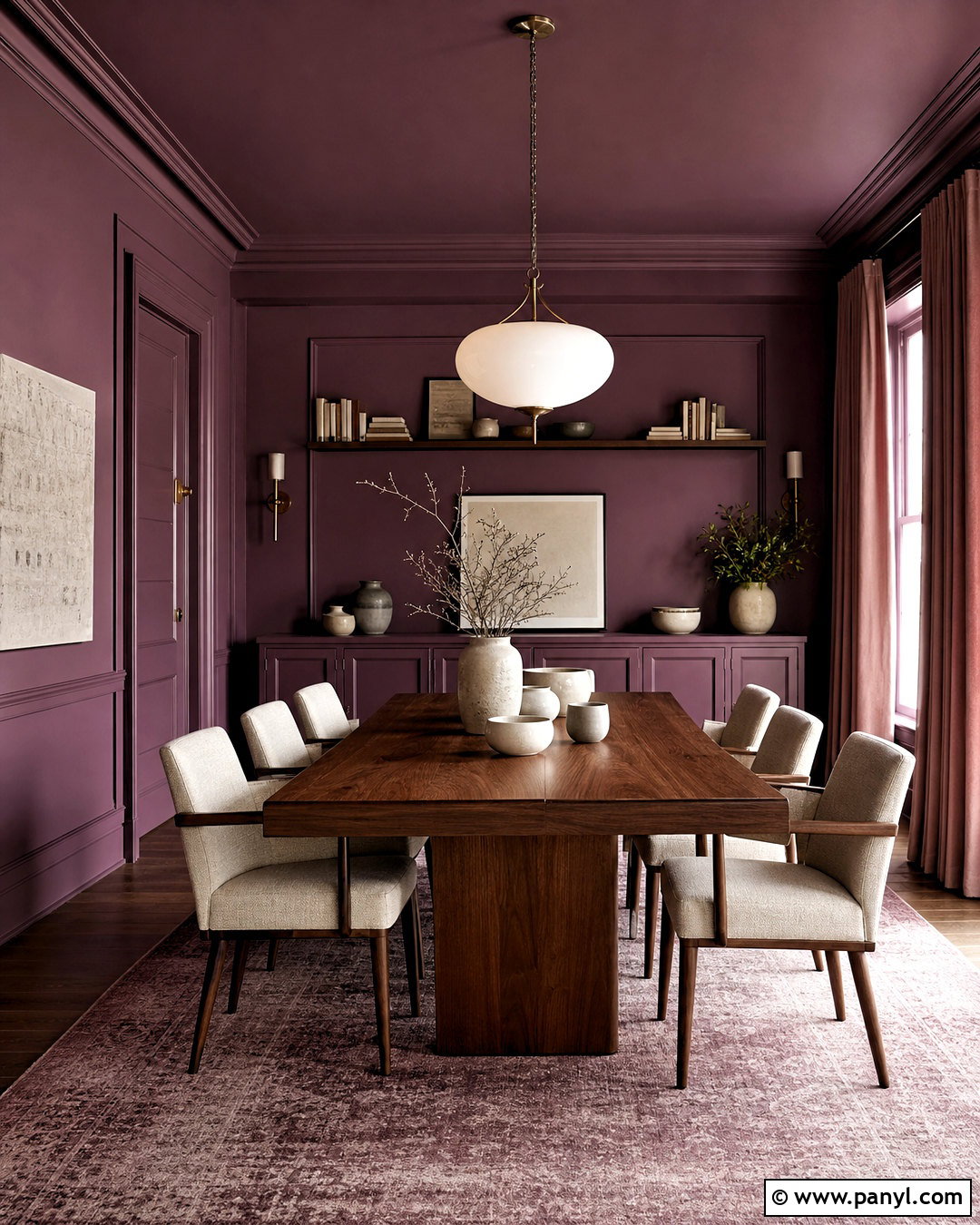 Plum Walls And Trim - 20 monochromatic walls and trim ideas