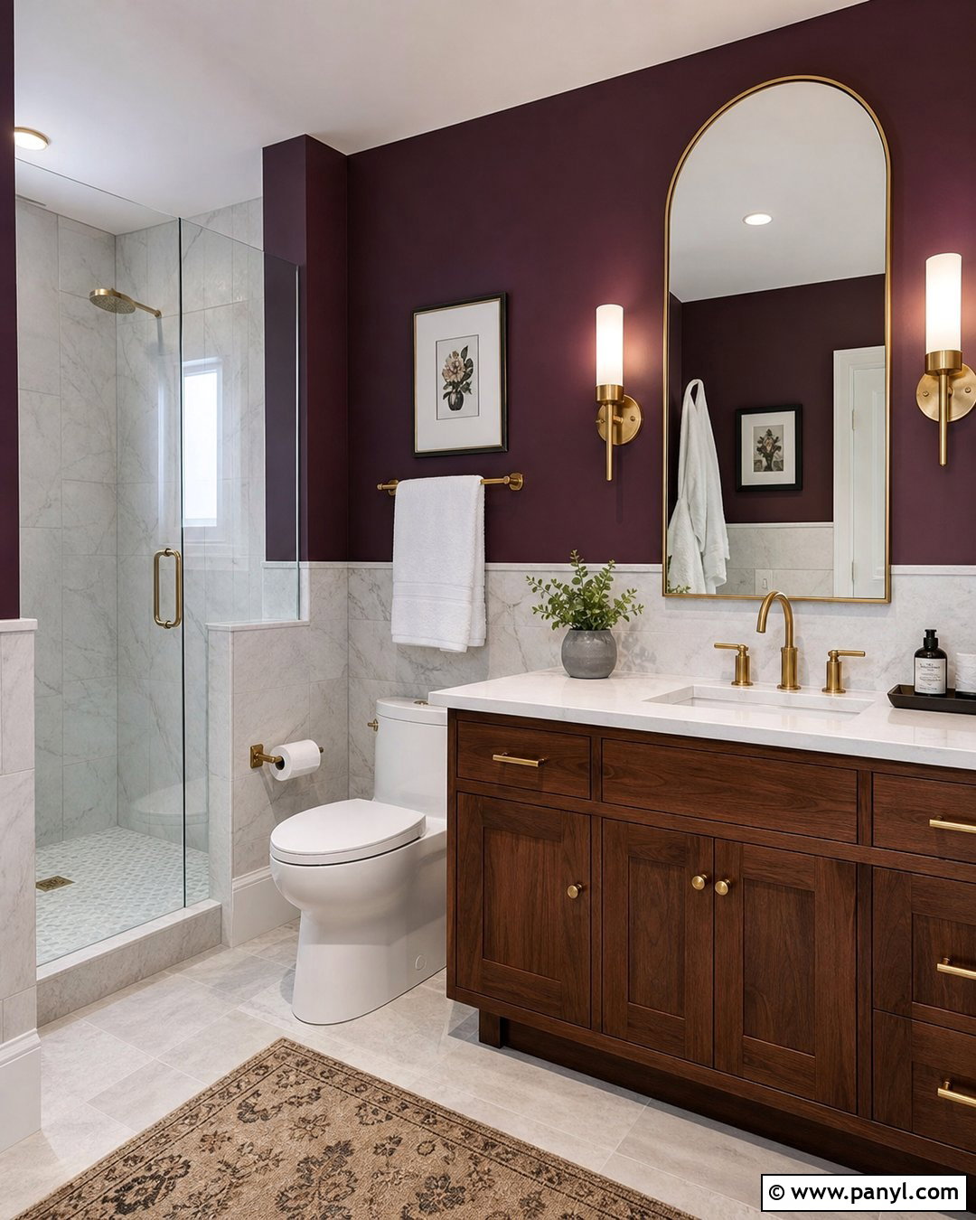 Plum Walls In A Bathroom - 35 plum walls