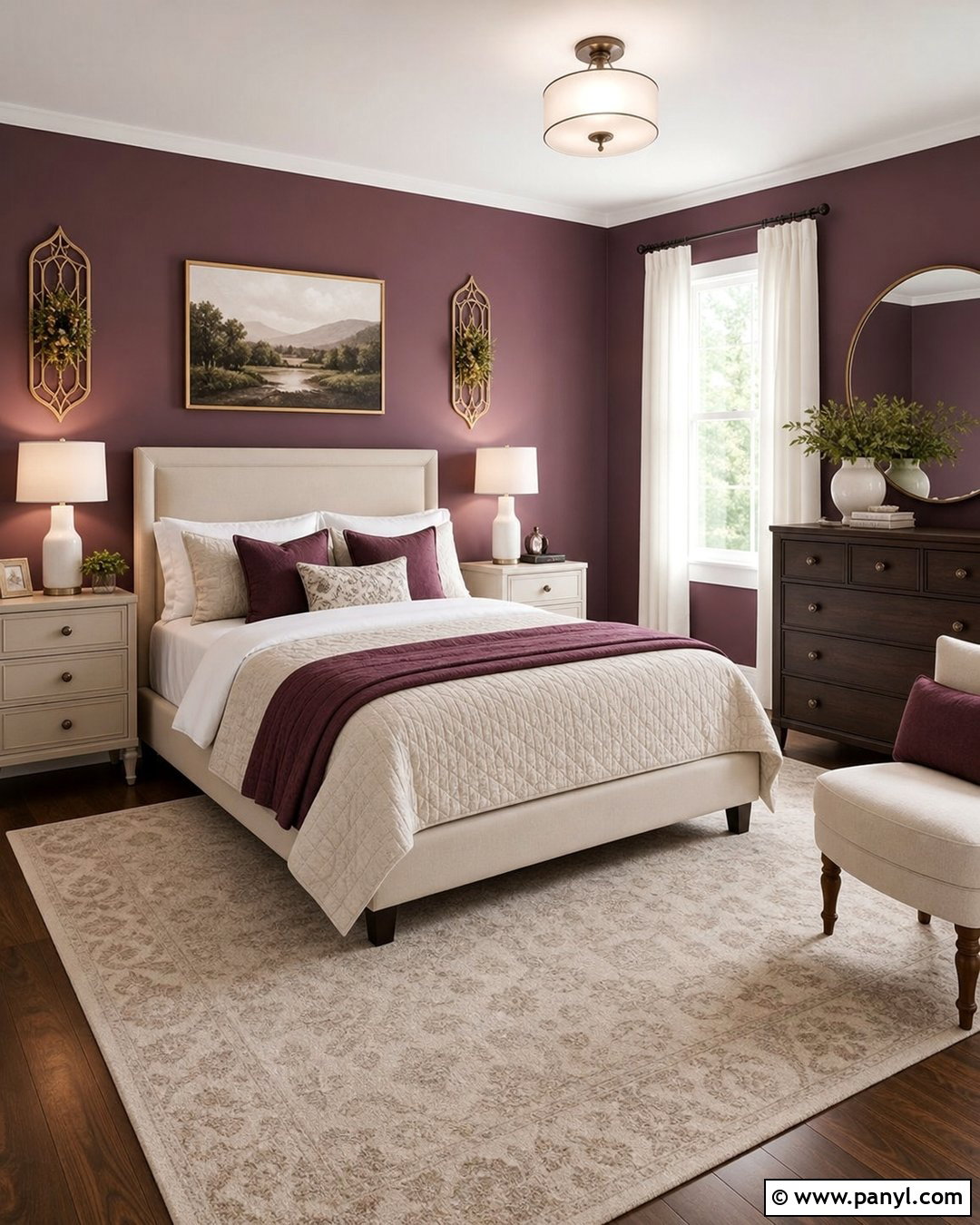 Plum Walls In A Guest Bedroom - 35 plum walls