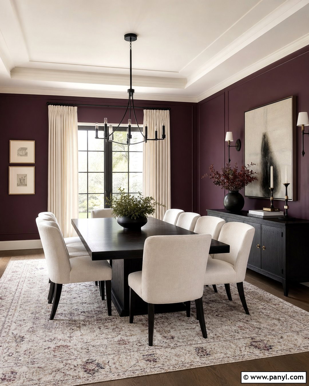 Plum Walls With Black Accents - 35 plum walls