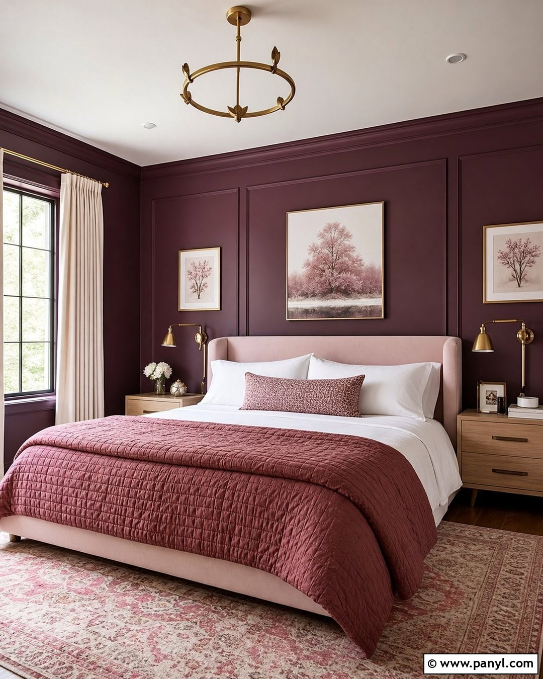 Plum Walls With Blush Pink - 35 plum walls