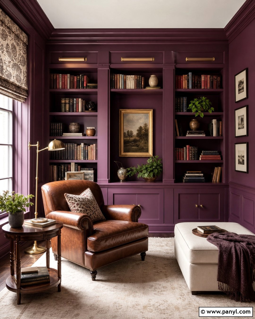 Plum Walls With Brass Lighting - 35 plum walls